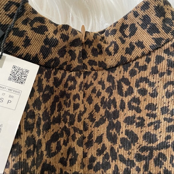 Zara Corduroy Cheetah Long Sleeve Mock Neck Dress - Picture 8 of 10